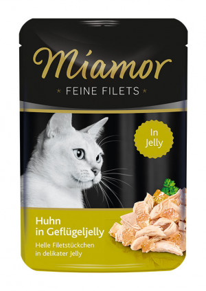 Miamor Feine Fillets 24x100g Filejas gabaliņi želejā ar vistu un mājputnu gaļu